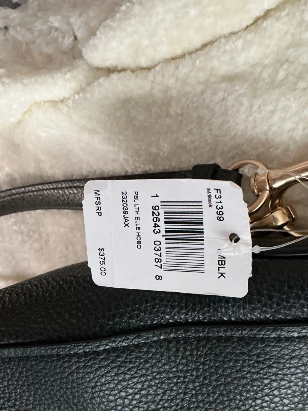 COACH Black Pebbled Leather Shoulder Bag with Gold Hardware